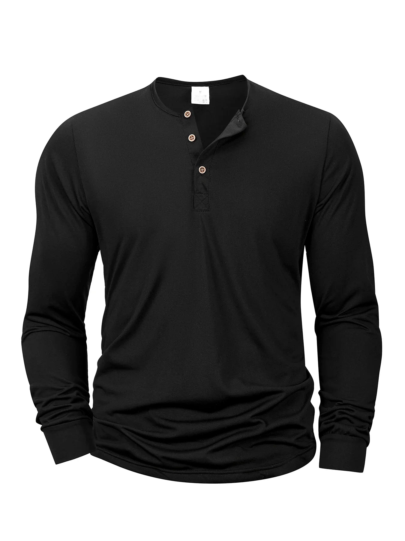 Henley Long Sleeve T-Shirt – Casual Band Collar Soft Comfortable Pullover Basic Tee for Men