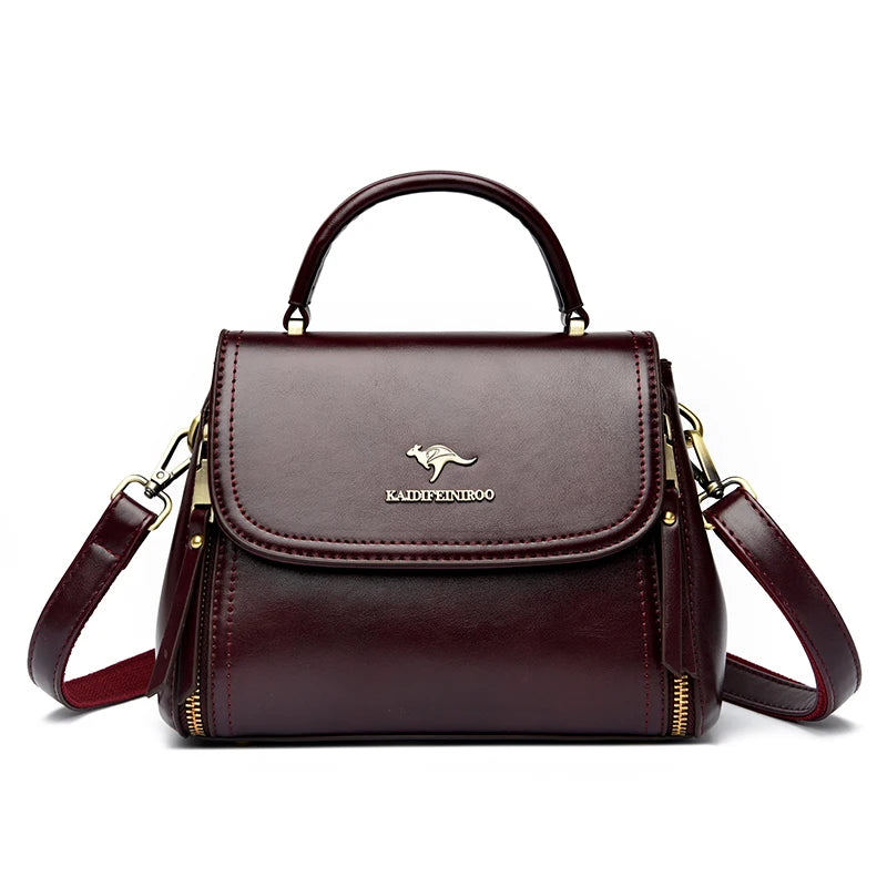 Luxury designer Soft Leather Crossbody Bag