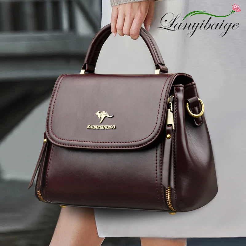 Luxury designer Soft Leather Crossbody Bag