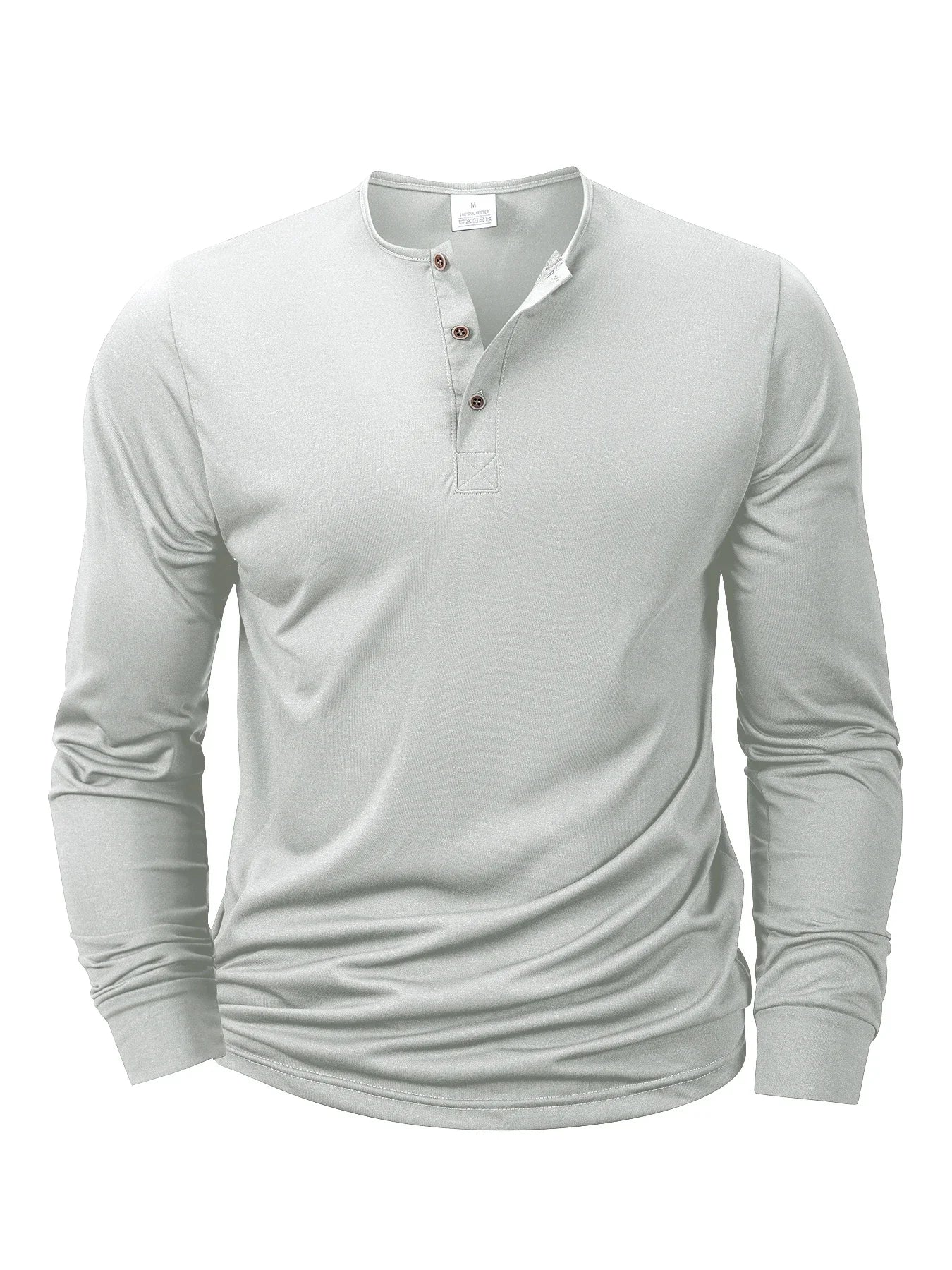 Henley Long Sleeve T-Shirt – Casual Band Collar Soft Comfortable Pullover Basic Tee for Men