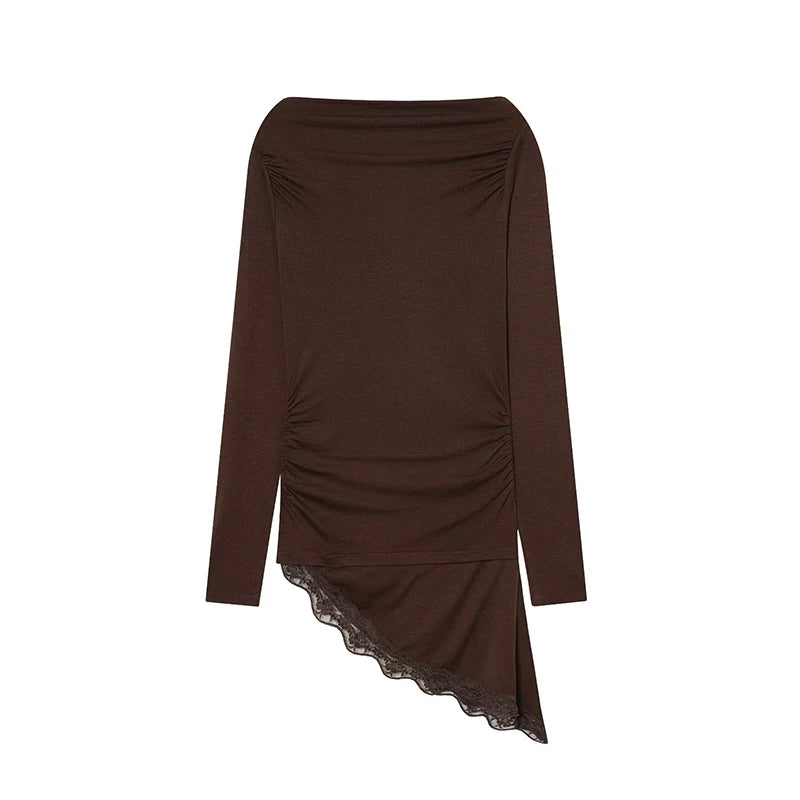 Autumn Lace Hem T Shirts