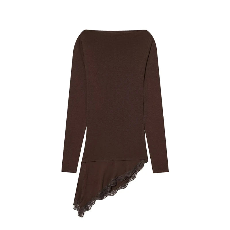 Autumn Lace Hem T Shirts