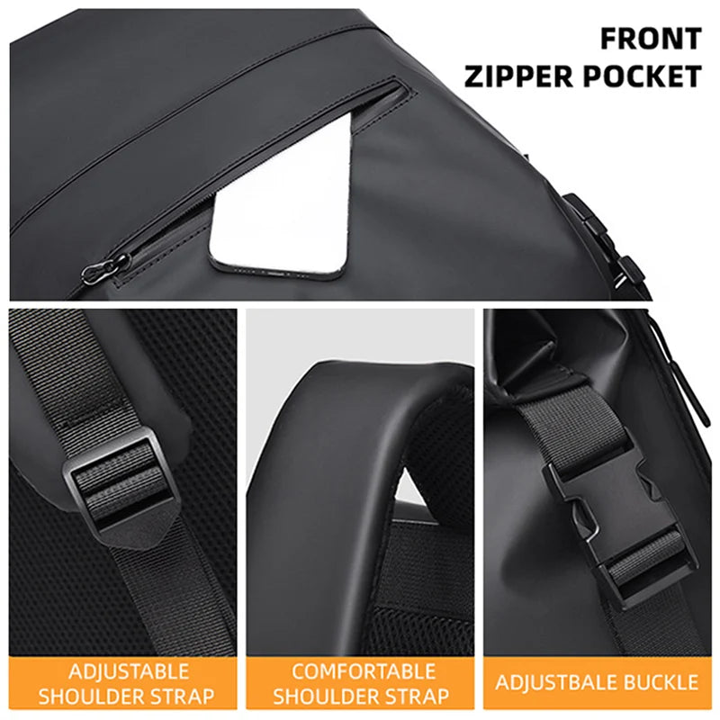Casual Folding Rolling Mouth Double Knapsack