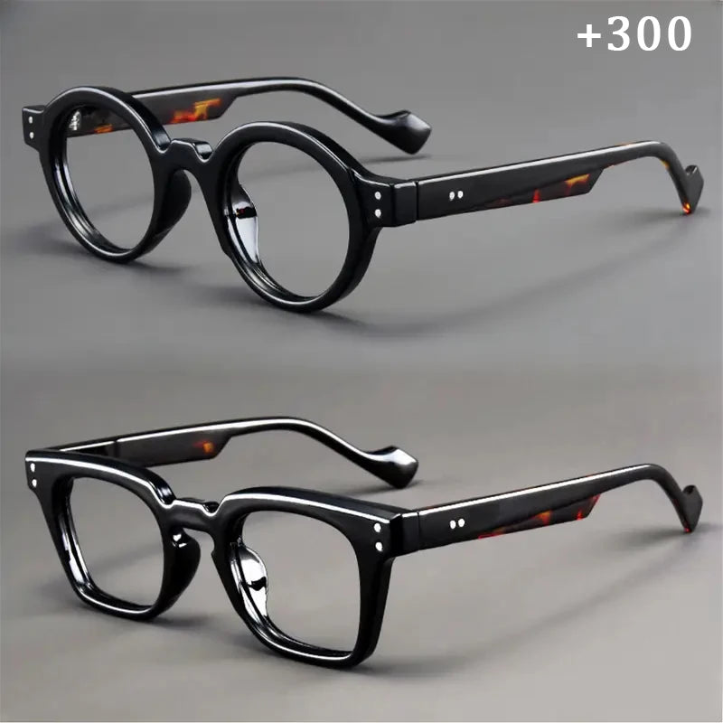 Set of 2 Vintage Reading Glasses – Round & Square Frames for Presbyopia