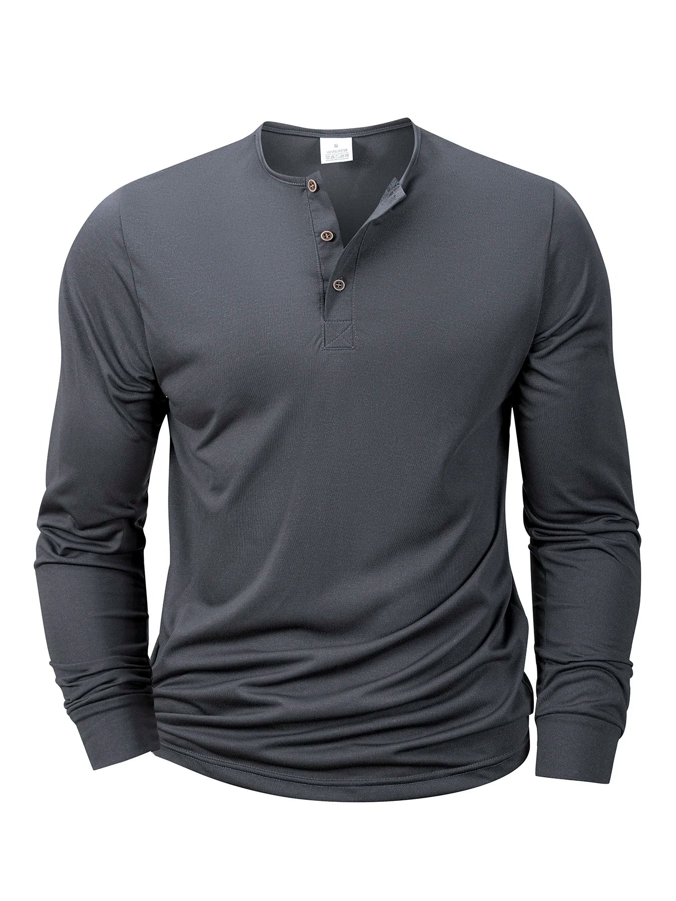 Henley Long Sleeve T-Shirt – Casual Band Collar Soft Comfortable Pullover Basic Tee for Men