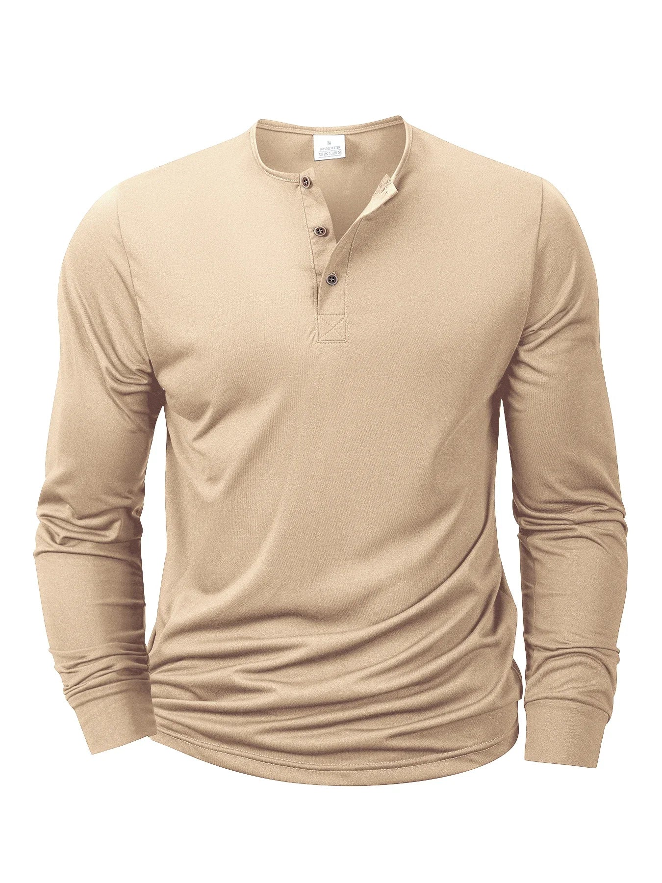 Henley Long Sleeve T-Shirt – Casual Band Collar Soft Comfortable Pullover Basic Tee for Men