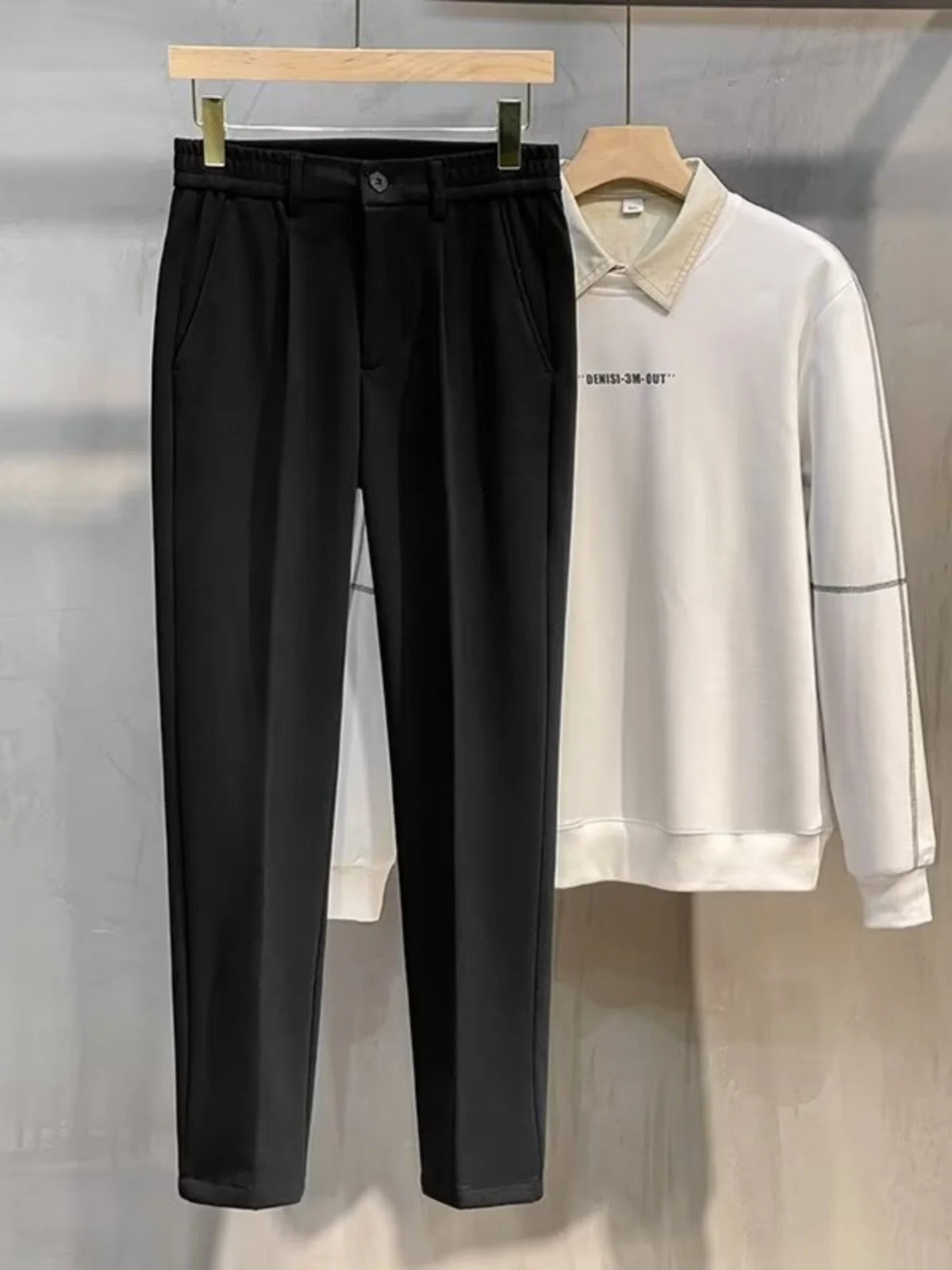 Casual Straight-Leg Stretch Trousers