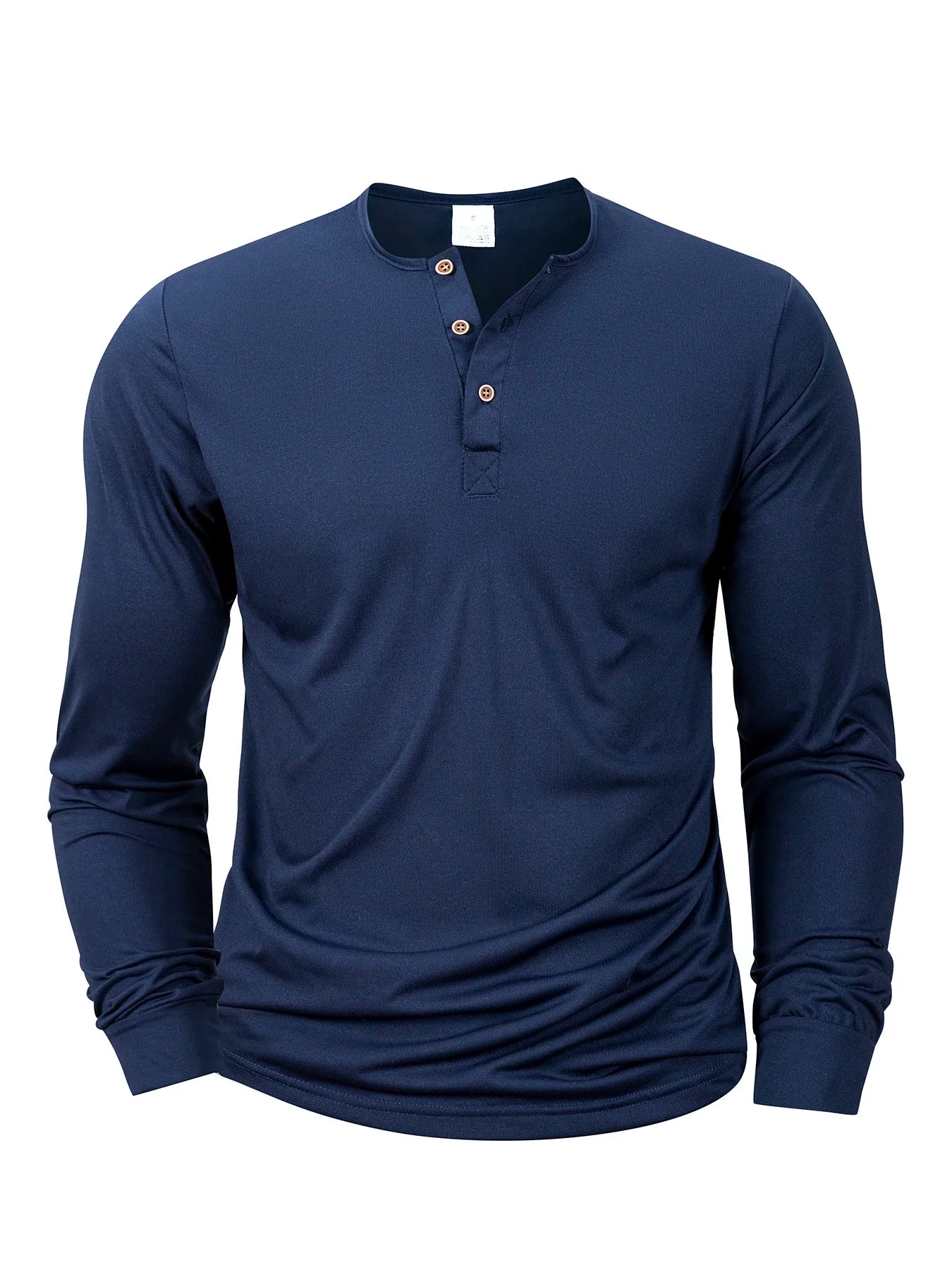 Henley Long Sleeve T-Shirt – Casual Band Collar Soft Comfortable Pullover Basic Tee for Men