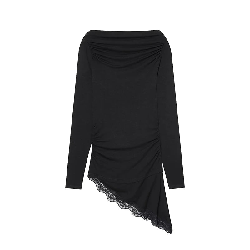 Autumn Lace Hem T Shirts