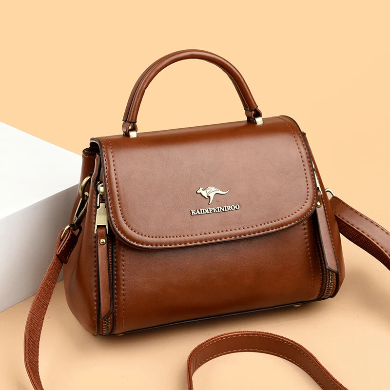 Luxury designer Soft Leather Crossbody Bag