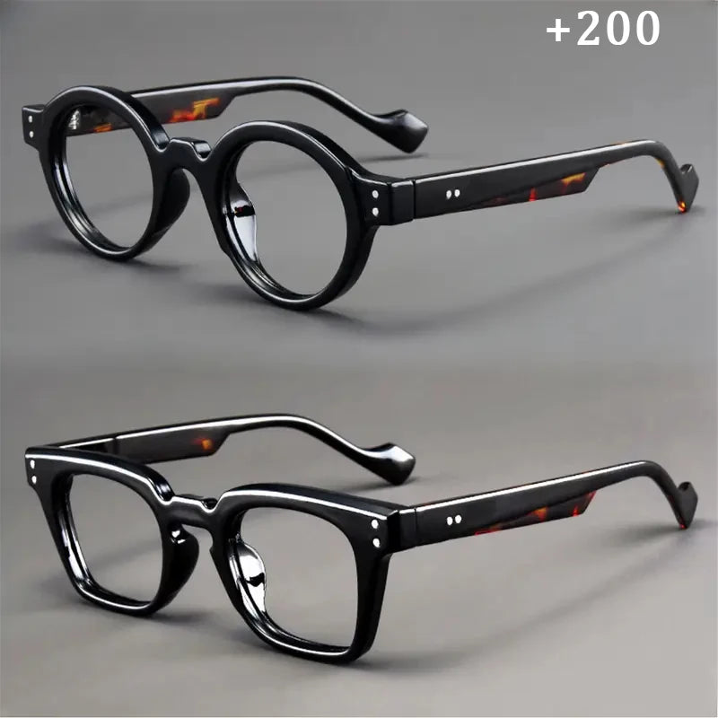 Set of 2 Vintage Reading Glasses – Round & Square Frames for Presbyopia