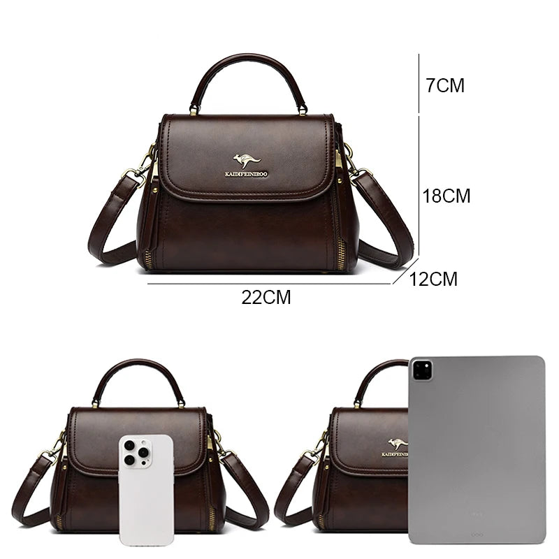 Luxury designer Soft Leather Crossbody Bag