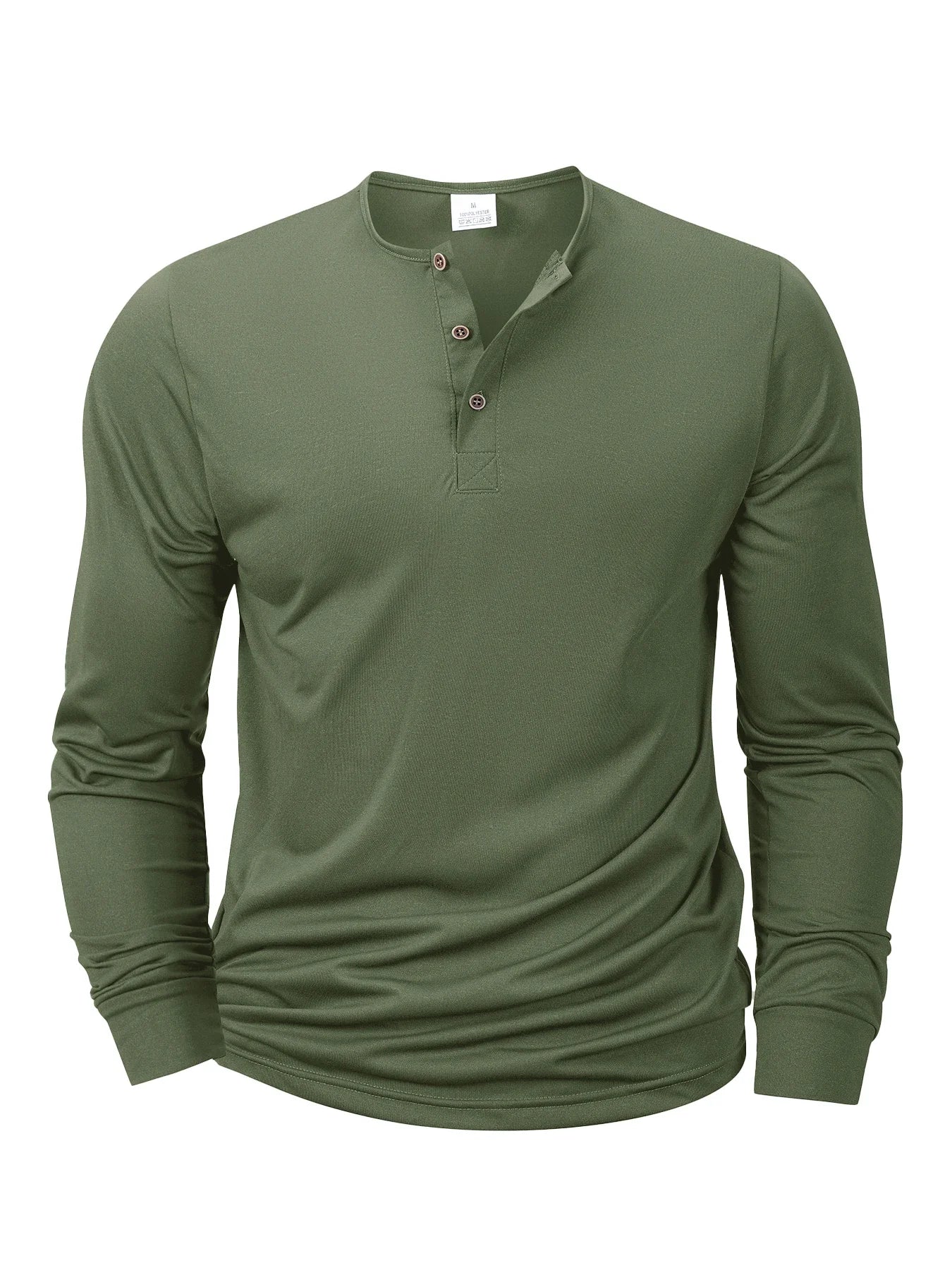 Henley Long Sleeve T-Shirt – Casual Band Collar Soft Comfortable Pullover Basic Tee for Men